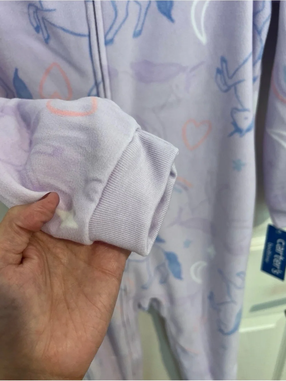 Carter's Lavender Unicorn Print Footed One-Piece Pajamas